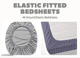 Glace Cotton single bed sheet with pillow cover, 3D printed design, ideal for summer, cotton feel and elastic fitted all around, size 36 x 78 inches (90 x 198 cm), hand and machine washable, made in India