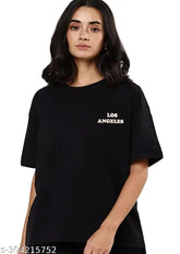 Oversized Women's Casual T-Shirt, 100% Pure Cotton, Printed Design, India