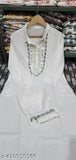 Embroidered rayon kurta set with palazzos, three-quarter sleeves for women, India origin