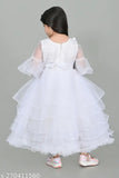 Pure net party dress for girls, printed three-quarter sleeves, made in India