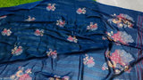 Soft chiffon saree with Moss Pedding Discharge Pattern Kalamkari print, free size, India origin