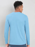 Blue polyester Technosport men's long-sleeve round t-shirt with print, UPF50+, OdourFree, TechnoGuard, 2-way stretch, and anti-static