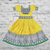 Solid silk maxi dress for girls, short-sleeved flared gown in Indian ethnic style, perfect for parties and formal occasions