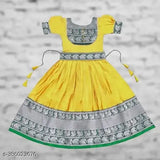 Solid silk maxi dress for girls, short-sleeved flared gown in Indian ethnic style, perfect for parties and formal occasions