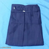 Navy blue cotton blend school skirt for girls, self-design net pattern, White uniform bottom, size 28