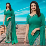 Georgette fancy saree for women (6.3m), solid pattern, single Assam Silk, Indian origin