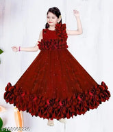 Silk net sleeveless Eastwards girls gown, perfect for parties & celebrations, made in India