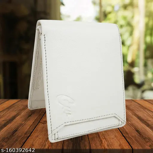 Solid PU leather bi-fold wallet, fits ATM, cards, and coins. Indian-made men's fashion accessory