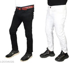 Stylish solid denim men's pants, 2-pack, waist sizes 28, 30, 32, 34, 36, Indian origin
