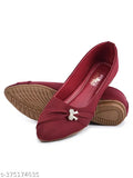 Synthetic pointed bellies from Urban Twin, perfect for casual or evening wear. Soft sole provides stylish comfort for all sizes (IND-4, IND-5, IND-6, IND-7, IND-8). Made in India