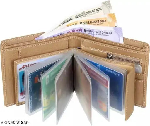 Textured faux leather wallet, two compartments, free size, handmade Indian product