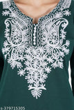 Woolen embroidered kurti for women, three-quarter sleeves, premium wool quality, India origin