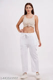 Solid cotton blend cargo pants with multiple pockets, ideal for a modern lifestyle