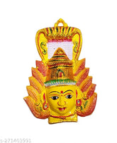 Yellow brass god idol, Aluminum Lakshmi Durga Amman Gowri Amma Varalakshmi Diwali Pooja Face 10 inch size for festive celebrations