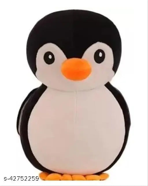 Pink elephant & black penguin soft toy set, fabric net, size 26cm, children's play teddy bears