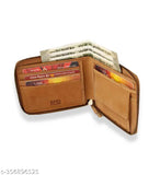 Genuine Teak Tan Hunter Leather RFID Blocking BiFold Wallet for Men, features 4 card slots, 2 secret compartments, & coin pocket. Handcrafted luxury leather wallet from LORENZ GL81