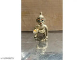 Blue-eyed Brass Krishna Idol by Bhardwaj Retails, Indian handcrafted brass deity figure