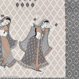 Grey cotton double bedsheet (TC 144), queen size with 2 pillow covers, ideal for summer use and easy home maintenance