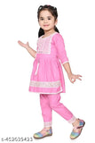 Rayon lace Naira cut kurta set, three-quarter sleeves for kids aged 12-24 months, Indian festival wear