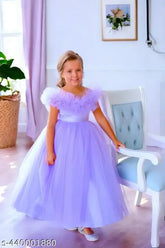 Pink net girls frock, intricately embroidered, 1-2 years, Indian-made