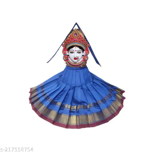 Red polyfibre Mahalakshmi face figurine, bringing prosperity and wealth to your home or office
