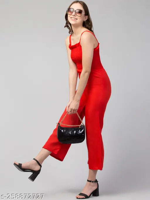 Crepe sleeveless jumpsuit with shrug for women, solid net fashion, Indian-made