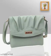 Magnifique Premium PU Sling Bag, solid net design, 2 compartments, free size (9in L x 3in W x 8in H), women's handbag for travel or partywear, India origin