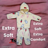 Extra soft cotton-linen unisex newborn-6month clothing combo: top, bottom with hoodies for both baby boys and girls