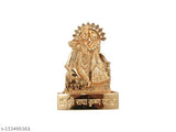 Brass Krishna idol set (4x4 inch): Traditional Indian statue of Radha-Krishna duo, intricately detailed in brass
