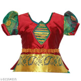 Cotton Silk Kids Lehenga Choli with waist belt, traditional floral stitch design in art silk dupatta, Indian festivals & parties outfit for 6-8 years