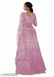 Embroidered net lehenga choli and dupatta set, semi-stitched, Indian craftsmanship