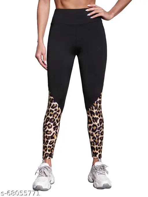Cotton blend printed net women's stylish joggings for active wear, gym wear, yoga wear - trendy leggings in sizes 28, 30, and 32 (India origin)
