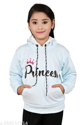 Pink wool printed hoodie for girls, stylish winterwear for 4-5 years