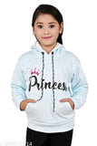 Pink wool printed hoodie for girls, stylish winterwear for 4-5 years