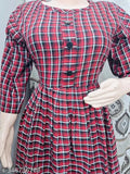 Maroon woolen check kurti for winter, 3/4 sleeves, casual and formal wear