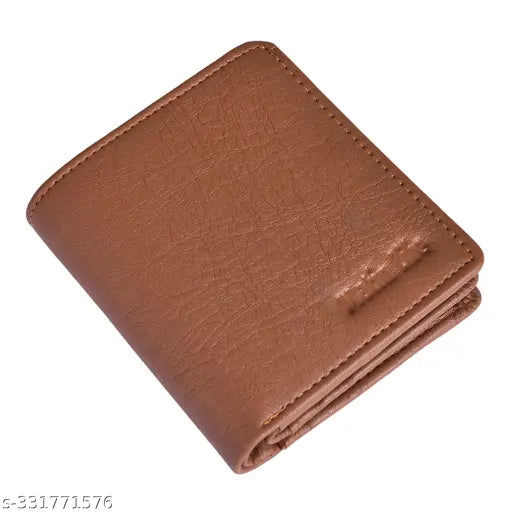 Solid PU, 2-compartment MATIN LIFE men's wallet. RFID protected, compact design. Cruelty-free artificial leather. Made in India