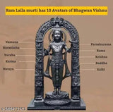 Black MDF wooden Ram Lalla Ayodhya Murti Cutout, intricately designed 3D art piece, 5 inch tall, made in India