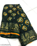 Hand-crafted Anant New Bandhani Green y B Art Silk Saree with Banarsi border and hand-bandhej blouse, free size (5.5m saree length, 0.8m blouse length) - original product from India