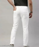 Plain white denim jeans, MOD MEN DL2J3, ideal for sizes 28, 30, and 32