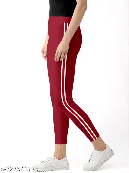 Solid cotton women's and girl's fancy jeggins - Pack of 3 (India), featuring waist sizes 26, 28, 28, 30, 32, 34, and Free Size