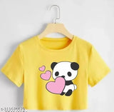 Love printed crop top t-shirt, cotton blend, women's & girls sizes S-XXL, vibrant love design