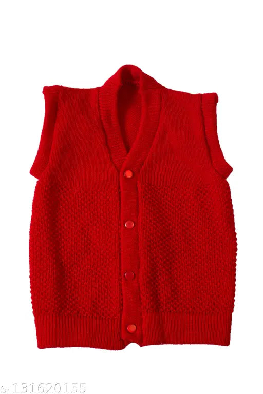 Grey & Red Acrylic Baby Sweaters (12-24 Months), warm and cozy woolen for boys and girls, suitable for chilly weather (India)