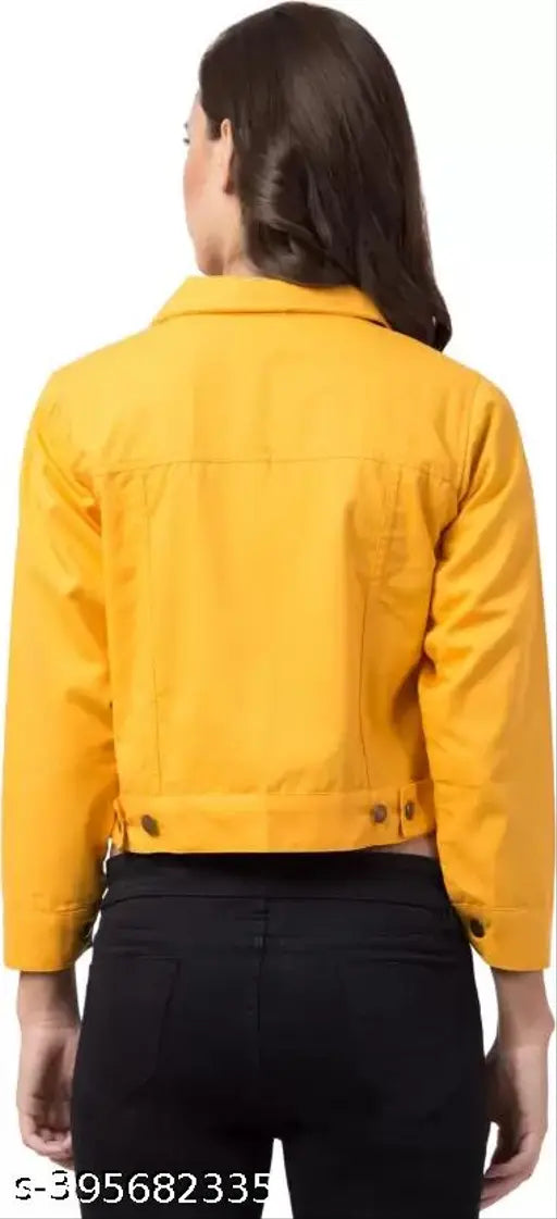 Denim waistcoat for women, solid net three-quarter sleeves, size S (34in bust, 18in length, 32in waist)