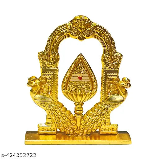 Vel Peacock Thiruvatchi religious idol, handcrafted from India, ornate arch design