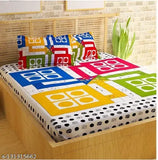 Fine cotton geometric Jaipuri bedsheet set of 2 (double queen size) with 4 pillow covers - ideal for summer, India-origin