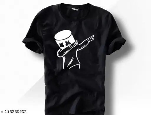 White cotton Daho Fancy printed men's t-shirt, short sleeves, casual outfit accessory