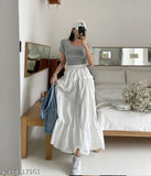 Rayon beautiful long skirt for girls & women, solid net, 100% Rayon, 3mtrs Gher, various sizes