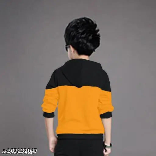 Soft cotton printed hoodie for boys, featuring long sleeves and vibrant colors. Combed cotton ensures comfort. Sizes available from 3-4 years to 15-16 years. Made in India
