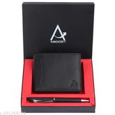 Genuine leather, trendy men's wallet with RFID protection and pen compartment. Crafted in India