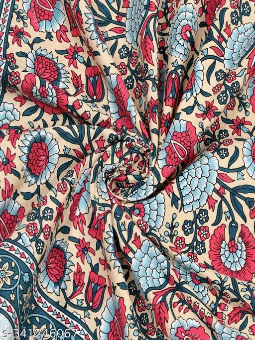 Cotton floral bedsheets set with 2 pillow covers, ideal for summer sleep on a double queen-sized bed. Made in India